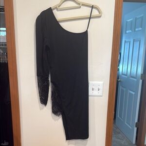 Elegant Black One-Shoulder Dress